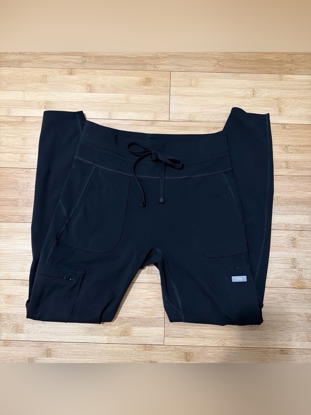 FIGS womens Black Drawstring legging Scrub Pants